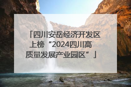 四川安岳经济开发区上榜“2024四川高质量发展产业园区”