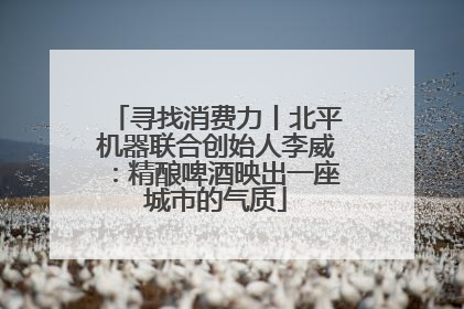 寻找消费力丨北平机器联合创始人李威：精酿啤酒映出一座城市的气质