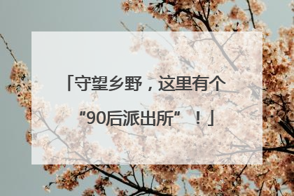 守望乡野，这里有个“90后派出所”！