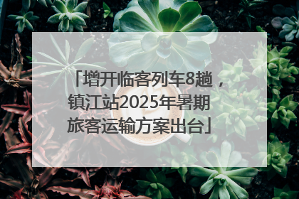 增开临客列车8趟，镇江站2025年暑期旅客运输方案出台