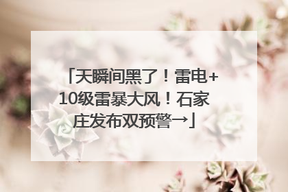 天瞬间黑了！雷电+10级雷暴大风！石家庄发布双预警→