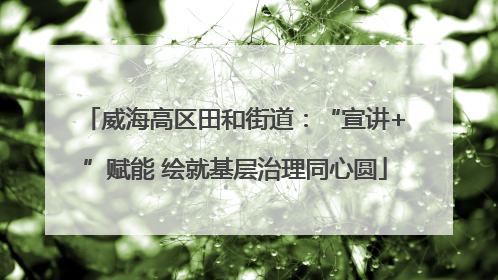 威海高区田和街道：“宣讲+”赋能 绘就基层治理同心圆