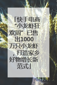 快手电商“小龙虾狂欢周”已售出1000万只小龙虾，打造家乡好物增长新范式