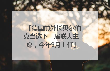 德国前外长贝尔伯克当选下一届联大主席，今年9月上任
