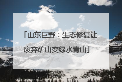 山东巨野：生态修复让废弃矿山变绿水青山