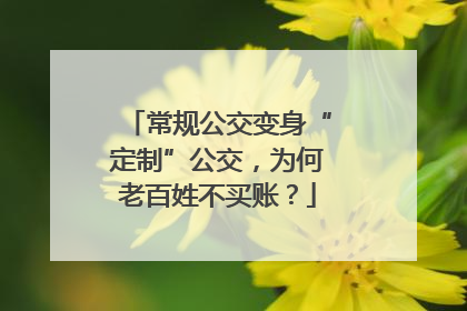 常规公交变身“定制”公交，为何老百姓不买账？