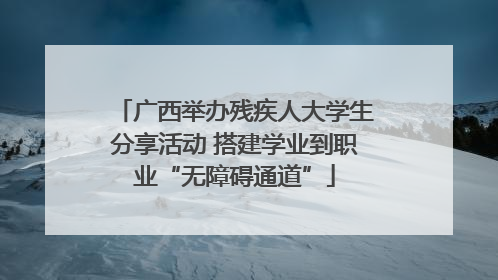 广西举办残疾人大学生分享活动 搭建学业到职业“无障碍通道”
