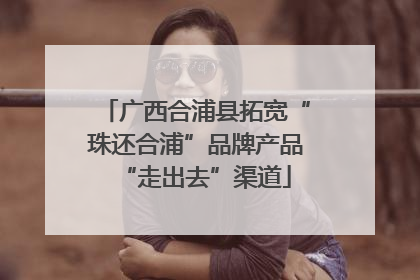 广西合浦县拓宽“珠还合浦”品牌产品“走出去”渠道