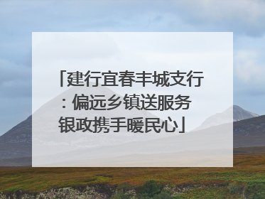 建行宜春丰城支行：偏远乡镇送服务 银政携手暖民心
