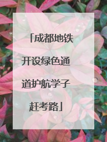 成都地铁开设绿色通道护航学子赶考路