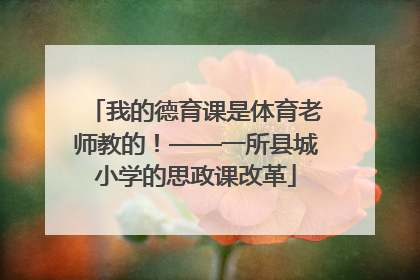 我的德育课是体育老师教的！——一所县城小学的思政课改革