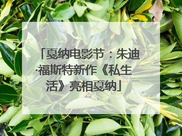 戛纳电影节：朱迪·福斯特新作《私生活》亮相戛纳