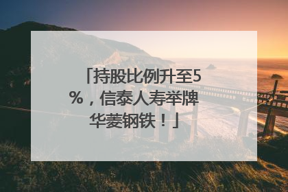 持股比例升至5%，信泰人寿举牌华菱钢铁！