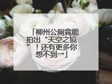柳州公厕竟能拍出“天空之镜”！还有更多你想不到→