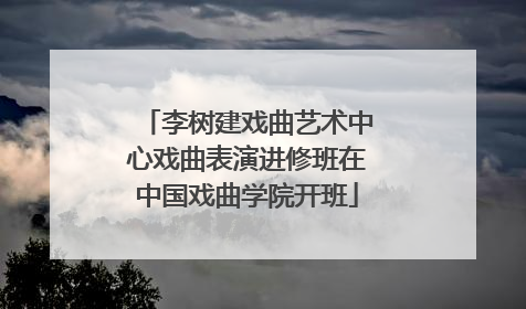 李树建戏曲艺术中心戏曲表演进修班在中国戏曲学院开班