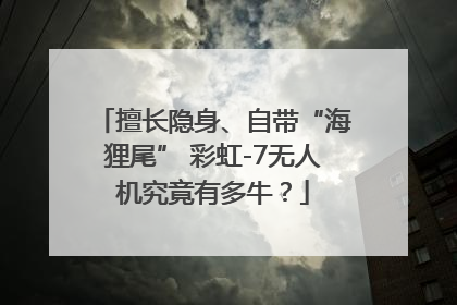 擅长隐身、自带“海狸尾” 彩虹-7无人机究竟有多牛？