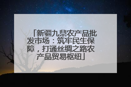 新疆九鼎农产品批发市场：筑牢民生保障，打通丝绸之路农产品贸易枢纽