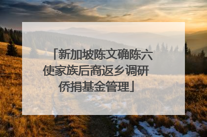新加坡陈文确陈六使家族后裔返乡调研侨捐基金管理