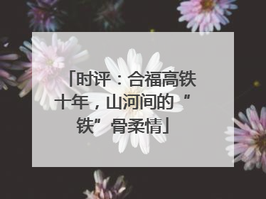 时评：合福高铁十年，山河间的“铁”骨柔情