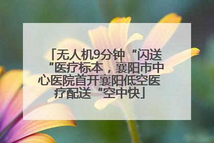 无人机9分钟“闪送“医疗标本，襄阳市中心医院首开襄阳低空医疗配送“空中快