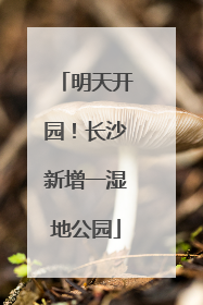 明天开园！长沙新增一湿地公园