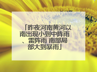 昨夜河南黄河以南出现小到中阵雨、雷阵雨 南部局部大到暴雨