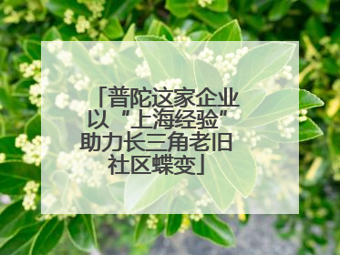 普陀这家企业以“上海经验”助力长三角老旧社区蝶变