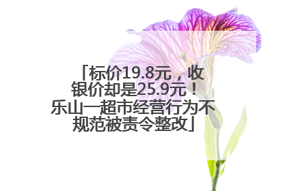 标价19.8元，收银价却是25.9元！乐山一超市经营行为不规范被责令整改