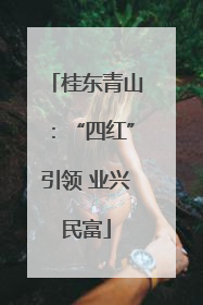 桂东青山：“四红”引领 业兴民富