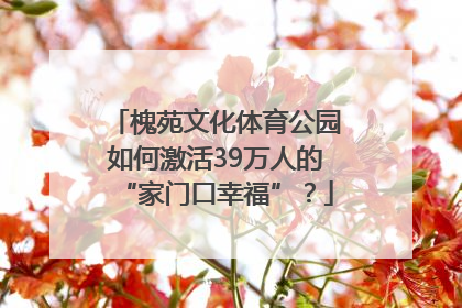 槐苑文化体育公园如何激活39万人的“家门口幸福”？