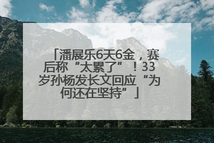 潘展乐6天6金，赛后称“太累了”！33岁孙杨发长文回应“为何还在坚持”