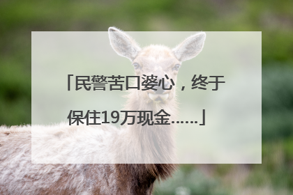 民警苦口婆心，终于保住19万现金……