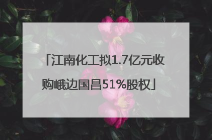 江南化工拟1.7亿元收购峨边国昌51%股权