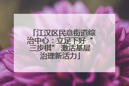江汉区民意街道综治中心：立足下好“三步棋” 激活基层治理新活力