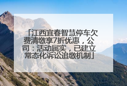 江西宜春智慧停车欠费清缴享7折优惠，公司：活动属实，已建立常态化诉讼追缴机制