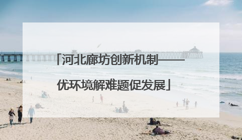 河北廊坊创新机制——优环境解难题促发展