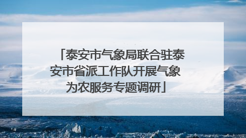 泰安市气象局联合驻泰安市省派工作队开展气象为农服务专题调研