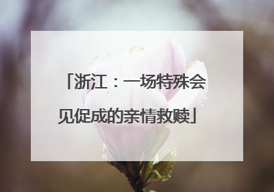 浙江：一场特殊会见促成的亲情救赎