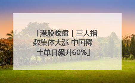 港股收盘｜三大指数集体大涨 中国稀土单日飙升60%