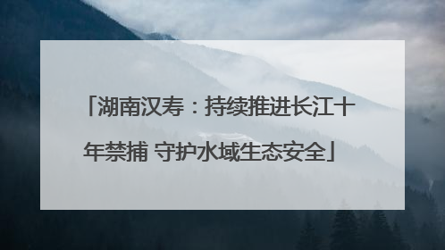 湖南汉寿：持续推进长江十年禁捕 守护水域生态安全