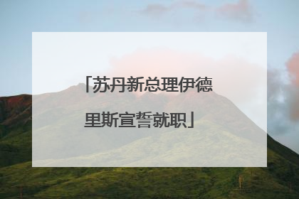 苏丹新总理伊德里斯宣誓就职