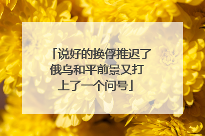 说好的换俘推迟了 俄乌和平前景又打上了一个问号