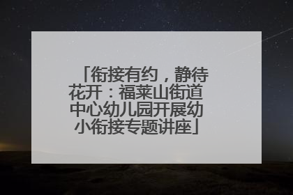 衔接有约，静待花开：福莱山街道中心幼儿园开展幼小衔接专题讲座