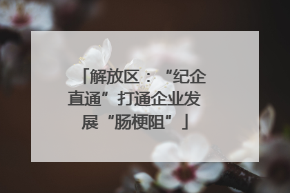 解放区：“纪企直通”打通企业发展“肠梗阻”