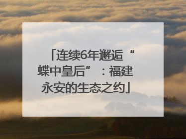 连续6年邂逅“蝶中皇后”：福建永安的生态之约