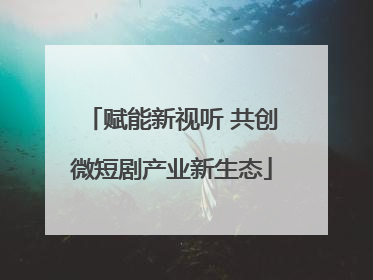 赋能新视听 共创微短剧产业新生态