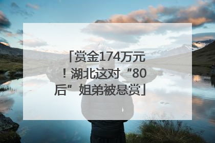 赏金174万元！湖北这对“80后”姐弟被悬赏