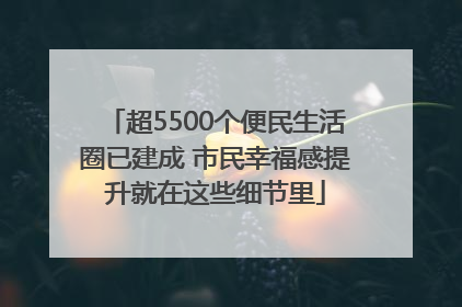 超5500个便民生活圈已建成 市民幸福感提升就在这些细节里