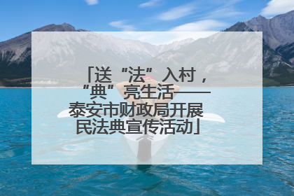 送“法”入村，“典”亮生活——泰安市财政局开展民法典宣传活动