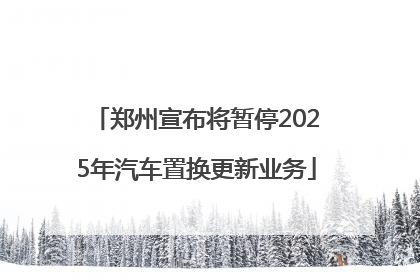 郑州宣布将暂停2025年汽车置换更新业务